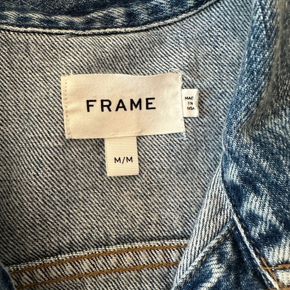 FRAME Blue Denim Jacket. Puffed shoulder. Super cute! - Picture 2 of 6